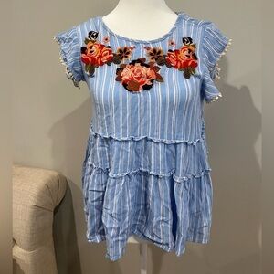 Altered state small embroidered top